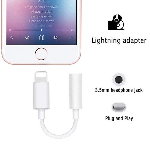 IOS 14+ Music Mic Headphone Adapter For iPhone 12 11 7 8 XS To 3.5mm AUX Jack AU - Picture 5 of 10
