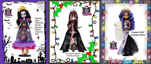 Monster High Skelita Draculaura Clawdeen Howliday Winter Ltd Edition 3 Doll Set - Picture 1 of 11