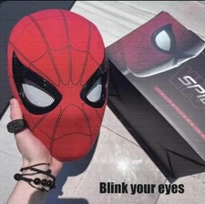 1:1 Spiderman Wearable Mask Ring Remote Control Eyes Full Helmet Cosplay Props