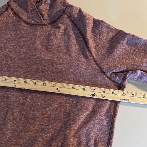 Lululemon Athletica Warm Your Core Long Sleeve Tee Heathered Bordeaux Size 10 - Picture 6 of 7