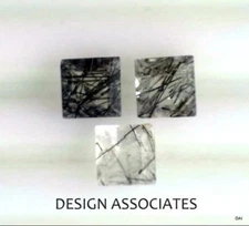 TOURMALINATED QUARTZ 5 MM SQUARE CUT ALL NATURAL 2 PIECE SET