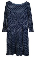 Loft Fit & Flare Dress Women's S Blue Geometric Knee Length Zip Back Lined