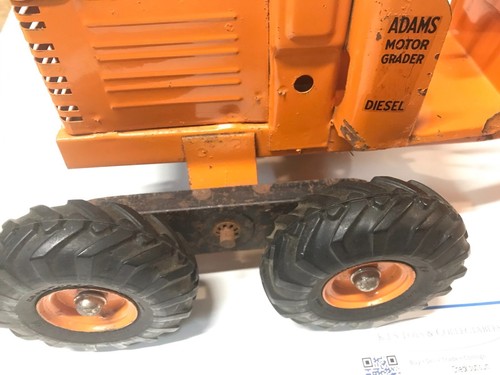 Vintage 1950's 26" Yellow-Orange Doepke Model Toys Adams Diesel Road Grader - Picture 9 of 11
