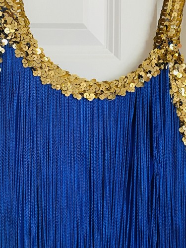 Vintage 1980er Jahre Tanzkonzert Aufführungskostüm Damen kleine blaue Klappe - Bild 5 von 8