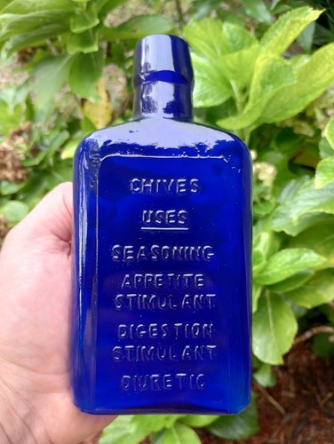 Vintage Clevenger Brothers Glashütte Colbat Blue Chives Flasche / NEUWERTIG - Bild 6 von 7