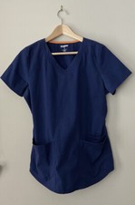 Scrubstar Scrubwear Womens Sz S Scrub Top Indigo Blue Style SSL09842T Scrub Star