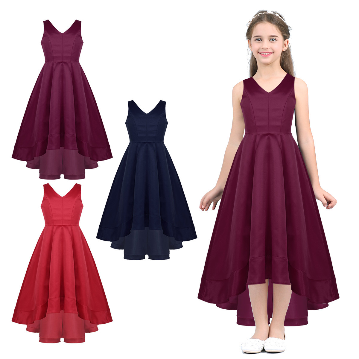 Flower Girl Dress Party Wedding Bridesmaid Birthday Formal Pageant V ...