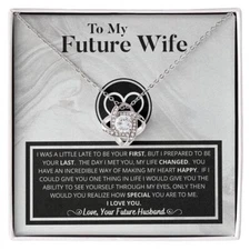 Gift To My Future Wife Necklace, Fiance Birthday Gift, Bride Love Knot Necklace