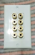 Home Theater 9.1.2 9.2 Binding Post Set Speaker Wire Wall Plate Banana Plug NIB