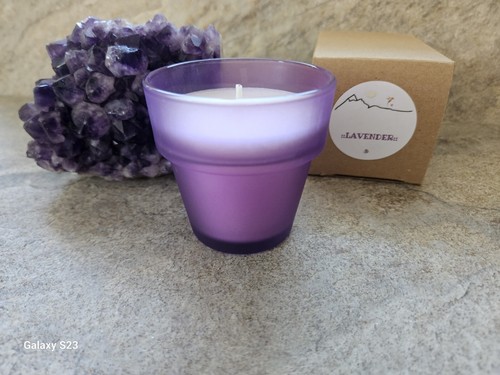 :I: Lavender E.O. :I: Luxury Soy Candle :I: Purple Flower Pot votive :I: - Picture 5 of 5