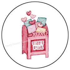 HAPPY MAIL VALENTINES DAY ENVELOPE SEALS LABELS STICKERS PARTY FAVORS