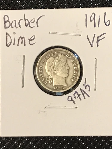 1916 Barber Dime VF