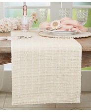 Saro Lifestyle dress your table Textured Dinner Table Runner 13"x72"  Natural