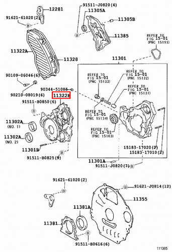 Genuine Toyota LandCruiser HZJ81 HZJ80 1HZ 4.2 Diesel Timing Gear Cover Case - Picture 10 of 15