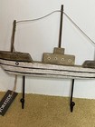 NEW Rustic Sailboat Decorative Wood Metal Wall Towel Hook Ship Nautical Hanging