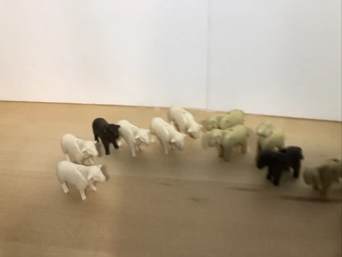 Playmobil Lot White Sheep Black Vintage