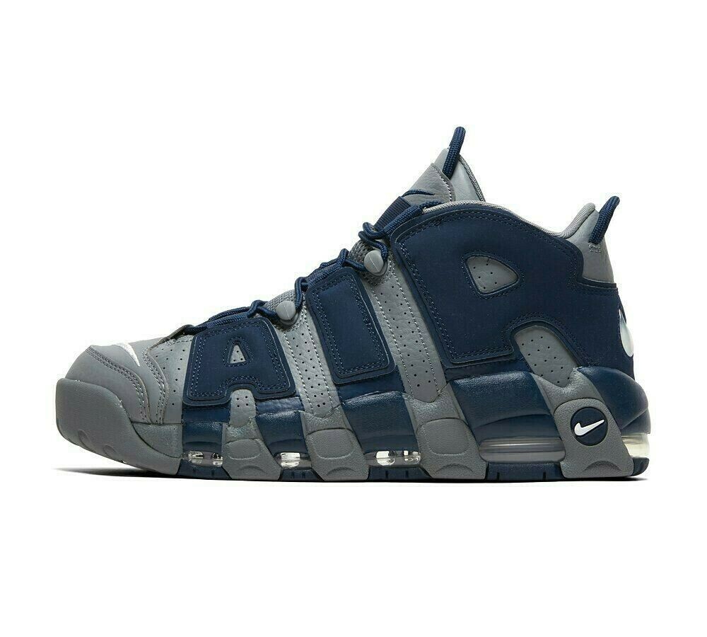 NIKE AIR MORE UPTEMPO (GS) SIZE UK 3.5 EUR 36 (415082 009) NAVY / GREY
