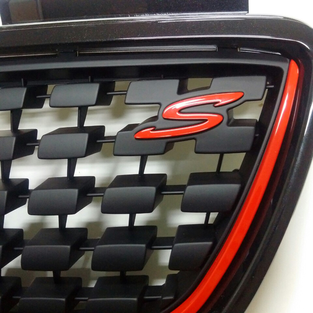 HSM Front Hood Sports Grille – 9F Stone Black For 2007-2010 Hyundai Elantra HD, Triple Paint Finish
