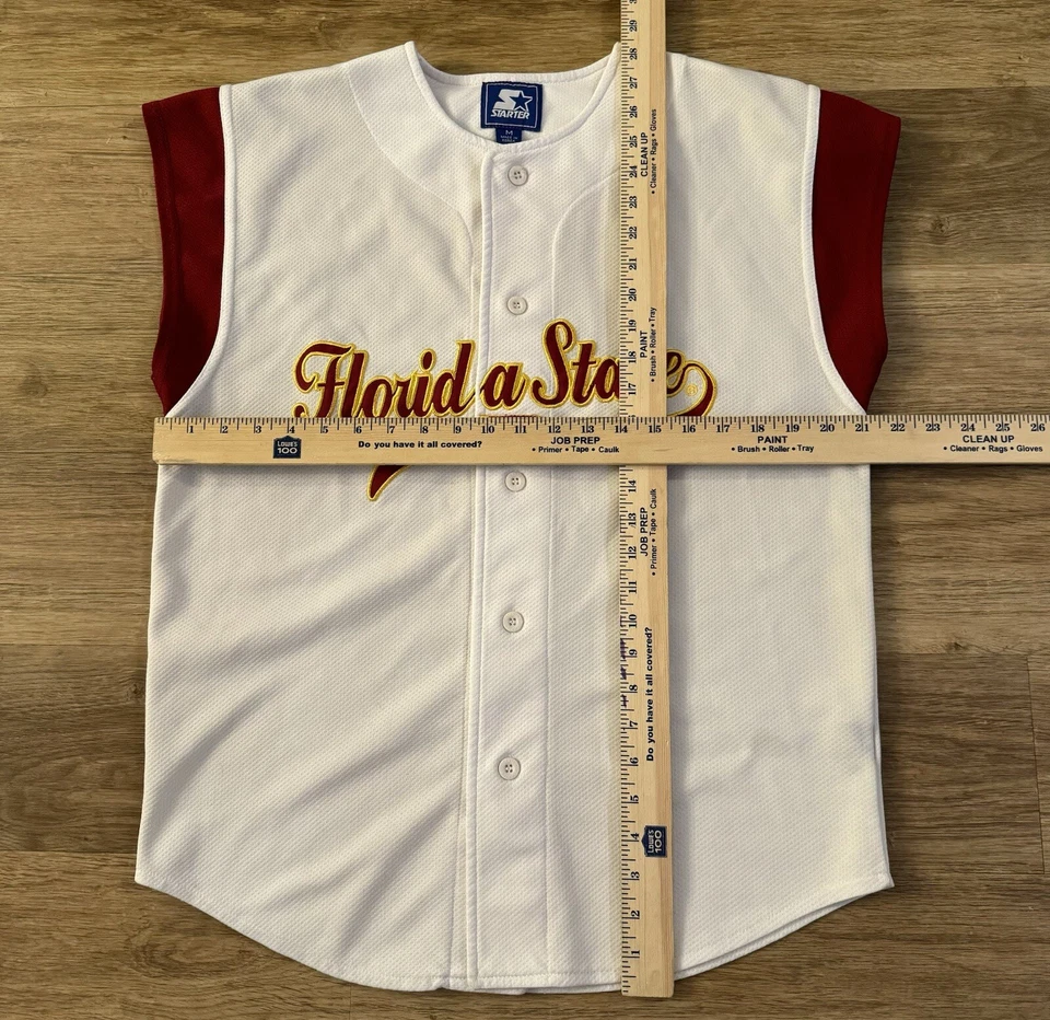 Camiseta deportiva de béisbol de colección Starter Florida State Seminoles con botones talla mediana sin mangas Foto 4 de 4
