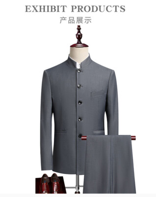 Mens Suit New Chinese Retro Suit Stand Collar Suit Business