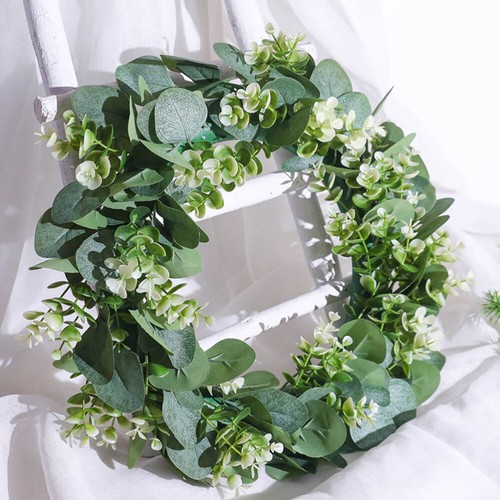 1Pc Emulation Plant Garland Home Door Wreath Wall Hanging Decoration Green - 第 10/12 張圖片