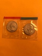 1973 P+D WASHINGTON QUARTER UNCIRCULATED STILL IN MINT CELLO L@@K