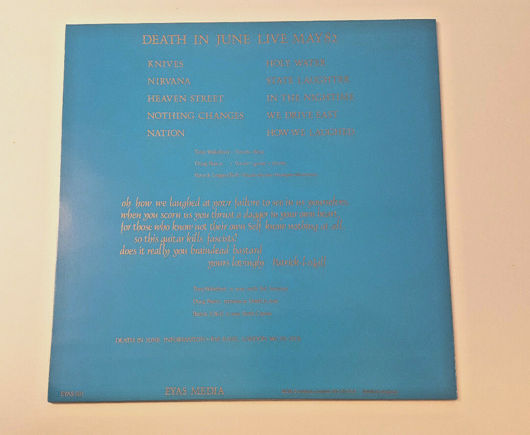 【Death In June】Oh How We Laughed 1987年 Death In June – Oh How We Laughed – Vinyl (1st pressing, MPO