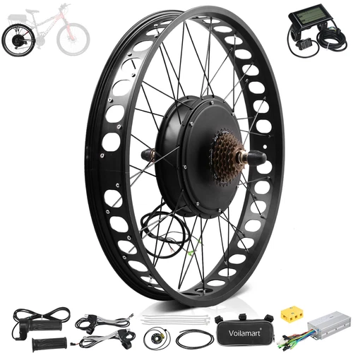 Voilamart 15OOW 26" Fat Tire E-Bike Rear Wheel LCD Electric Motor Conversion Kit