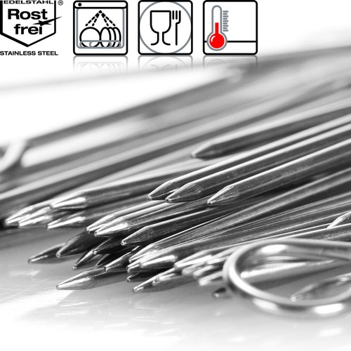 Lantelme Rouladenbinder Set - 12 Silikonbinder & 20 Edelstahlnadeln