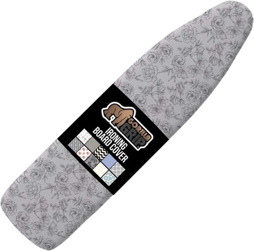 Extra Thick Padding Ironing Board Cover - Scorch & Water Resistant - Gray Floral - Picture 3 of 11