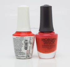 Gelish DUO Soak Off Gel Polish + Morgan Taylor Nail Lacquer - #821 Tiger Blossom