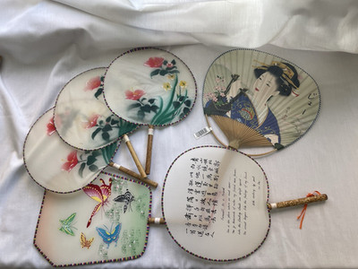 Group of Chinese Silk Fans - Lot of 6