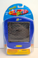 NEW VINTAGE 2006 BLUE HASBRO TRAVEL LITE BRITE BATTERY POWERED WITH 120 PEGS