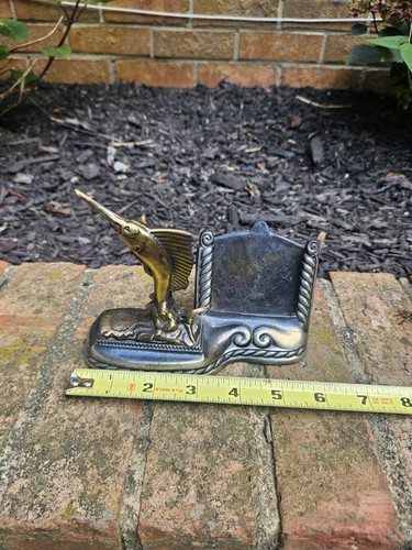 Vintage Novelty Provincetown Cape Cod Bronzed Metal Marlin Photo Holder - Picture 7 of 9