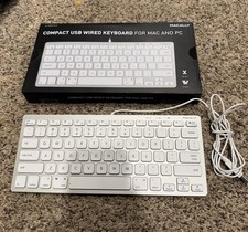 Macally Keyboard Compact USB Wired Keyboard For Mac And PC