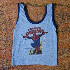 Vtg 70s The Amazing Spider-Man Tank Top Shirt 1979 Marvel Baby Toddler 10.5 14"