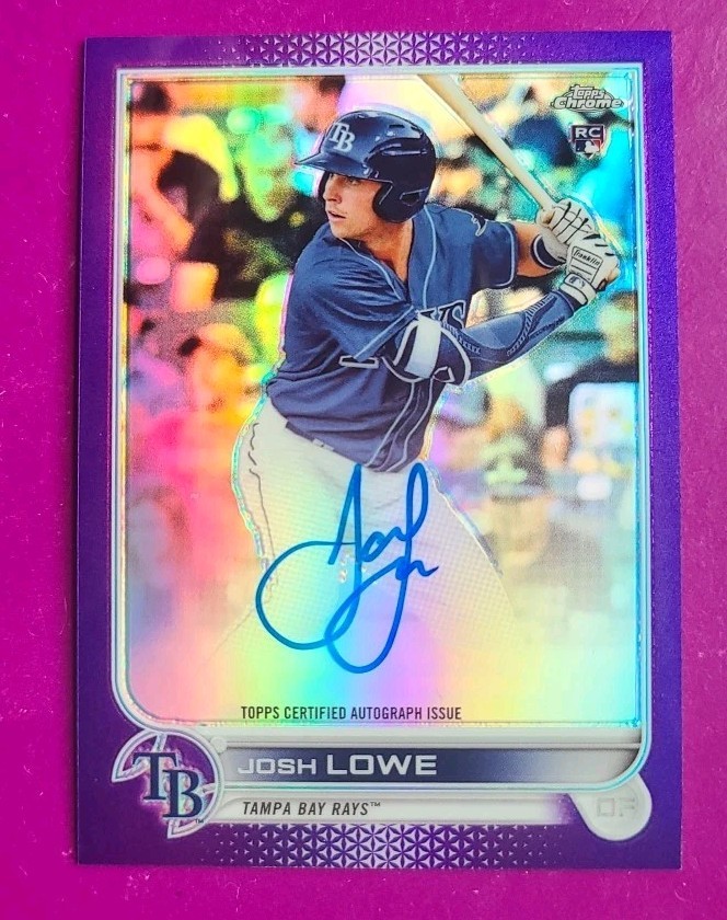 2022 Topps Chrome Josh Lowe Purple Refractor Auto RC /250