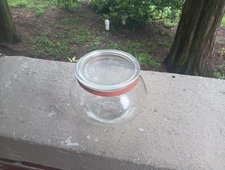 VINTAGE WECK GLASS JAR STORAGE CONTAINER TULIP JAR CANNING