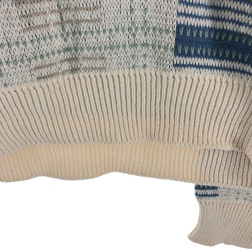 Vintage ISLE OF COTTON all-over print cotton knit sweater made in the USA me... - Picture 4 of 5