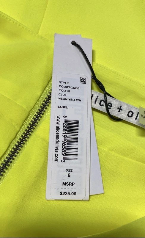 Alice + Olivia Women's Yellow Pleated Mini Skirt Size 6 - Image 4 of 4