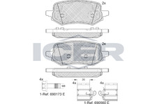 Bremsbelagsatz Hinten Lucas-Trw-System für Ford Puma J2K CF7 ab 19->