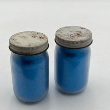 Vintage Car Auto Detailer Painting Supply Flake Micro Blue Metallic 1960s 2 Jars