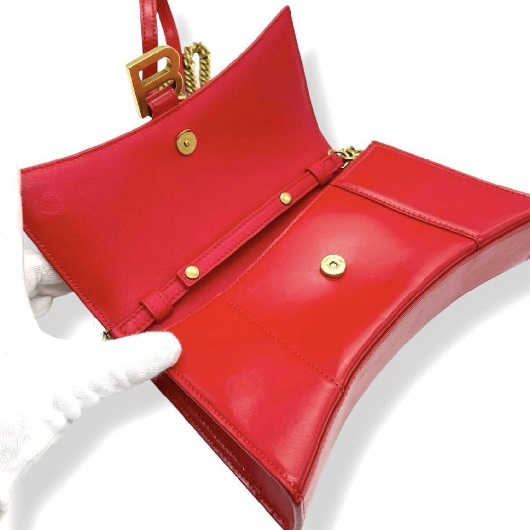 BALENCIAGA Bag: Hourglass 644973 Red W21.5H13.5D5.5cm w/o accessories;02 thumbnail 5