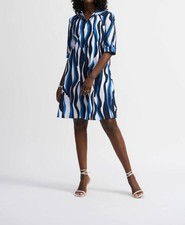 Joseph Ribkoff Abstract Poplin Trapeze Dress Size 8 (UK 10)