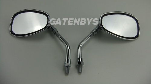Pair Teardrop Oval Chrome Mirrors For Honda VT125 C / C2 Shadow JC31 2001-2007 - Picture 4 of 11