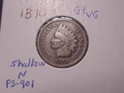 1870 INDIAN HEAD CENT FS-901 SHALLOW N G + VG ORIGINAL POPULAR BETTER DATE