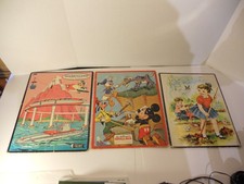 Vintage Frame Tray Puzzle lot of 3 disney mickey ,donald 1