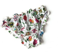 Women  s 100 Silk Pantie Brief Ruffled Knicker Floral Print Silk Underwear M