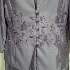 NEW Jessica Howard Womens 2-Piece AmethystEmbroidered Jacket Dress Set Size 6