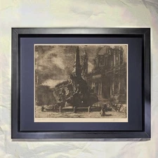 Giuseppe Graziosi "Piazza Navona" CUSTOM FRAMED Art